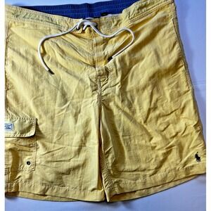 Polo Ralph Lauren Yellow Swim Trunks M Style 2206 Preppy Modern Old Money